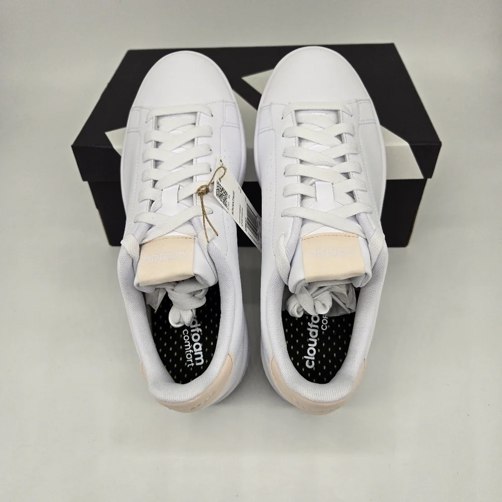 New Adidas Advantage 'White Wonder Quartz' ID9652 Women's Shoes Size 8 - Picture 5 of 8
